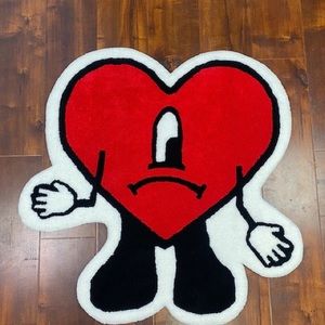 Bad Bunny Sad Heart Rug